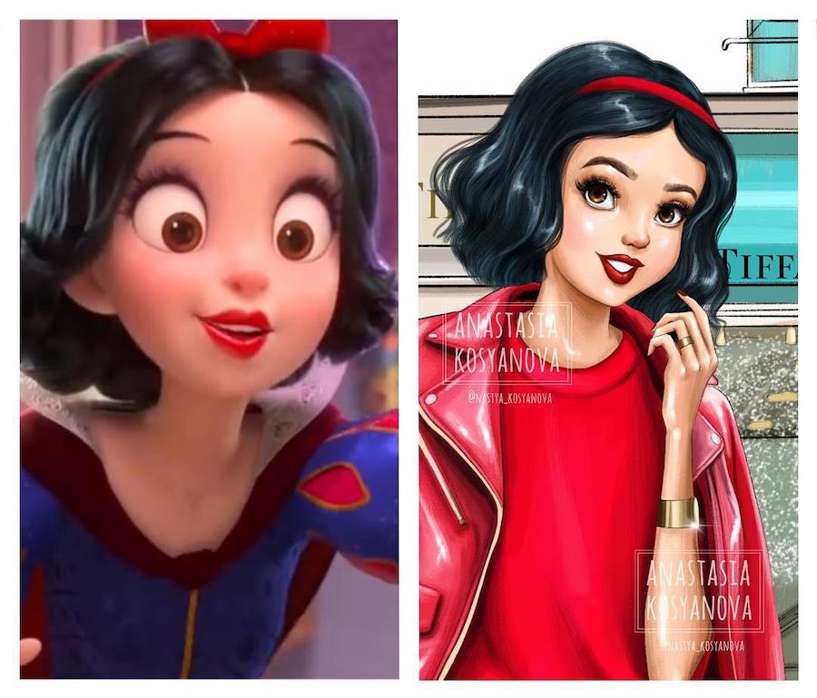 Blancanieves | Fashion Illustrator hace que los personajes de dibujos animados son elegantes y de moda 