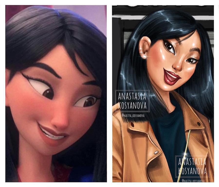 Mulan | Fashion Illustrator hace que los personajes de dibujos animados son elegantes y de moda 