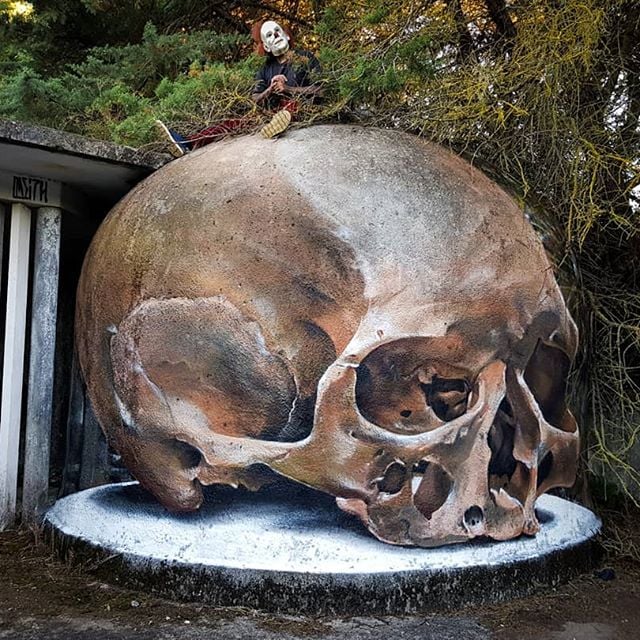 Calavera 3d | 10 Hiperrealista 3D Street Art Odeith | Bayas cerebrales