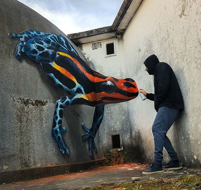 Rana venómica | 10 Hiperrealista 3D Street Art Odeith | Bayas cerebrales