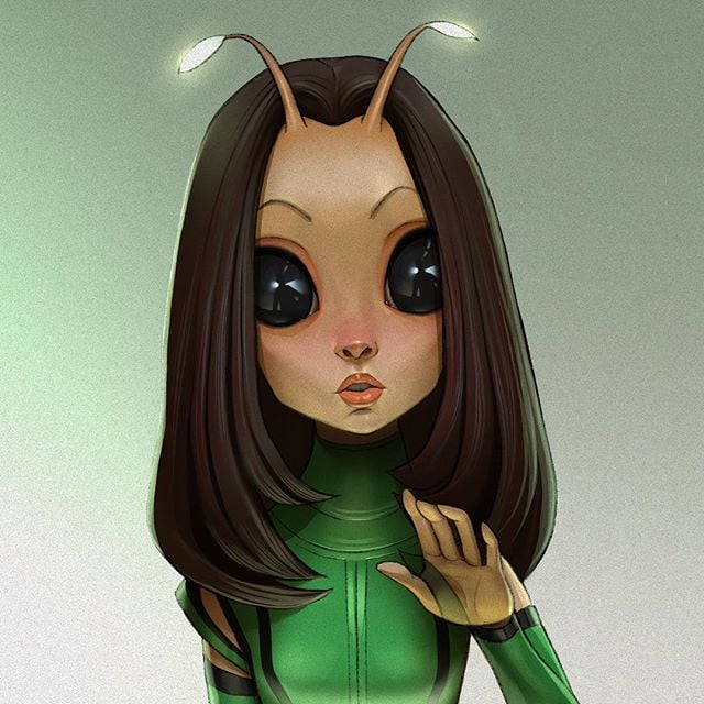 Mantis | 23 Marvel Heroes Raimagined por Xi Ding | Bayas cerebrales