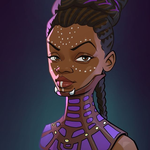 Shuri | 23 Marvel Heroes Raimagined por Xi Ding | Bayas cerebrales