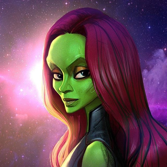Gamora | 23 Marvel Heroes Raimagined por Xi Ding | Bayas cerebrales