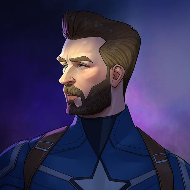 Capitán América | 23 Marvel Heroes Raimagined por Xi Ding | Bayas cerebrales