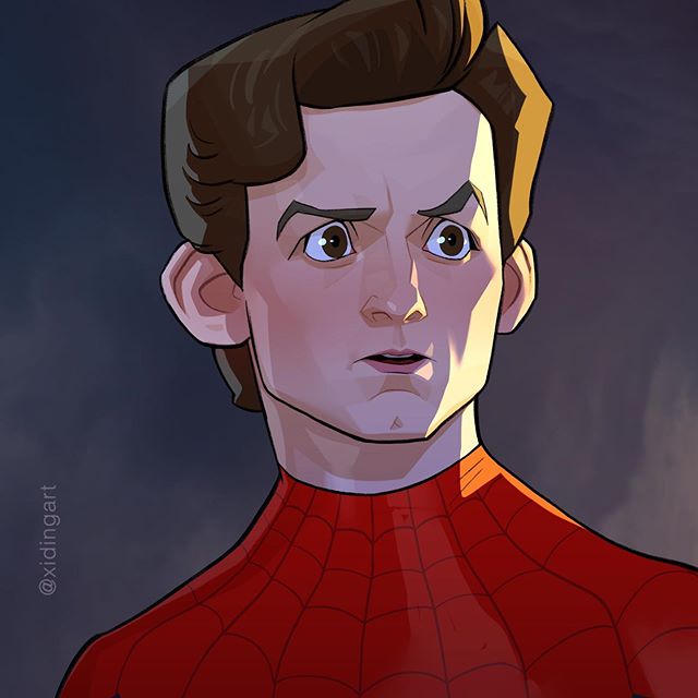 Spider-Man | 23 Marvel Heroes Raimagined por Xi Ding | Bayas cerebrales